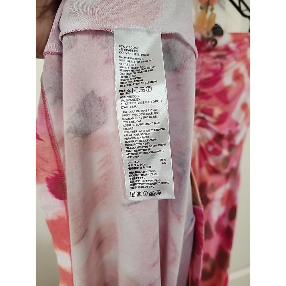 Tommy Bahama Pink Watercolor Leopard Beaded Halter Maxi Dress XL Sleeveless - Picture 6 of 14